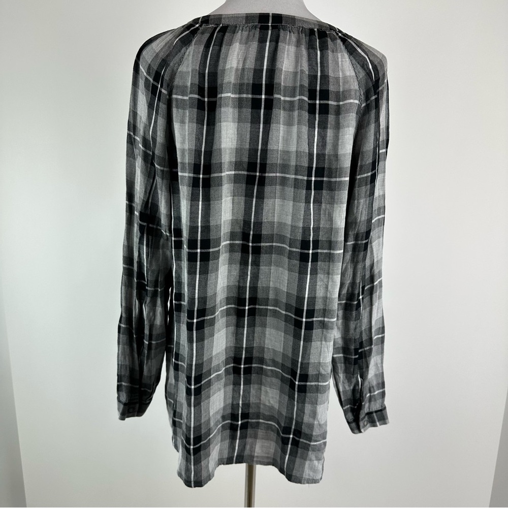 J. Jill Gray Black Plaid Button Down Shirt Size Small - Picture 6 of 7